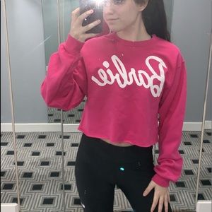 BARBIE crop top sweatshirt size small